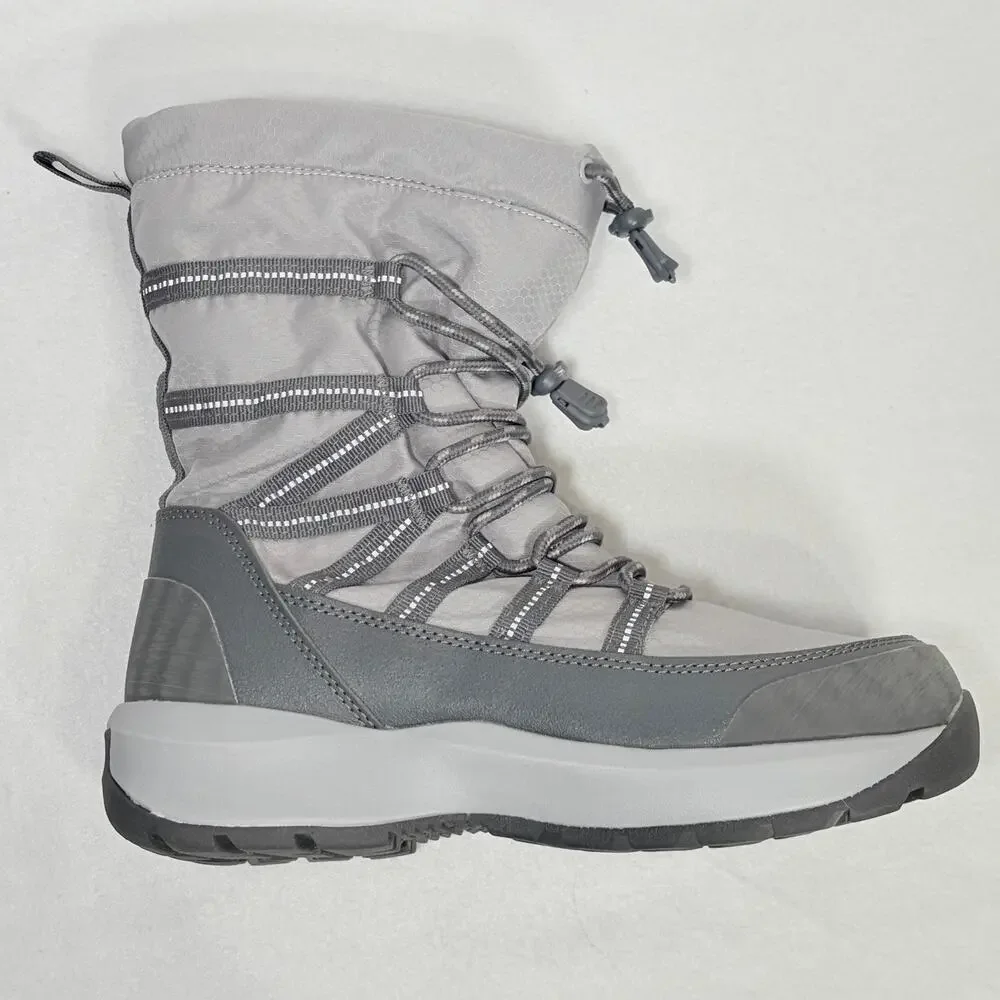 Lands End Women's 8 B Gray Squall Quilted Slip On Insulated Winter Snow Boots